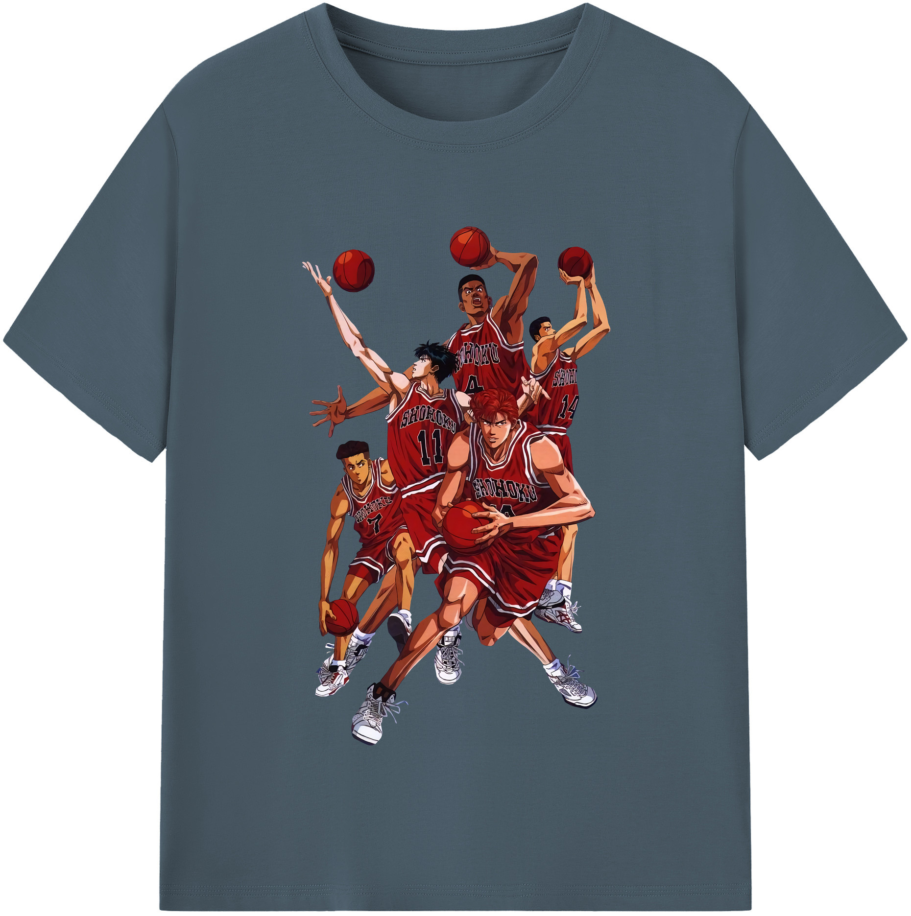 SLAM DUNK／スラムダンク 綿100％半袖Tシャツ（フロントプリント）